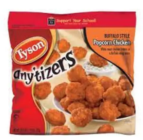 A packet of Tysons Popcorn Chicken